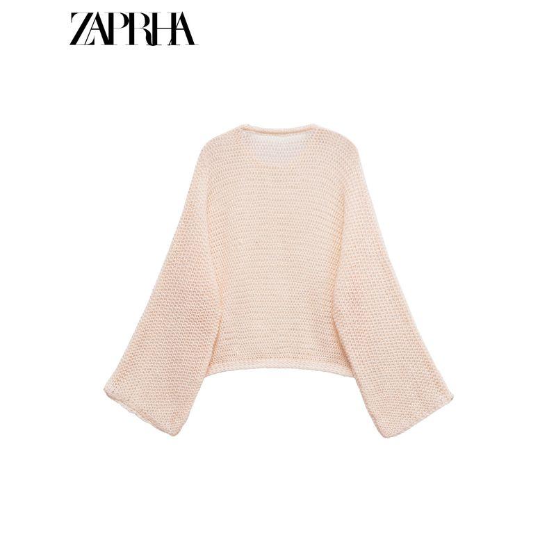 Zaprha 2025 Summer New Western Style Commuter Casual All-matching Loose Round Neck Long Sleeve Knit 5755049