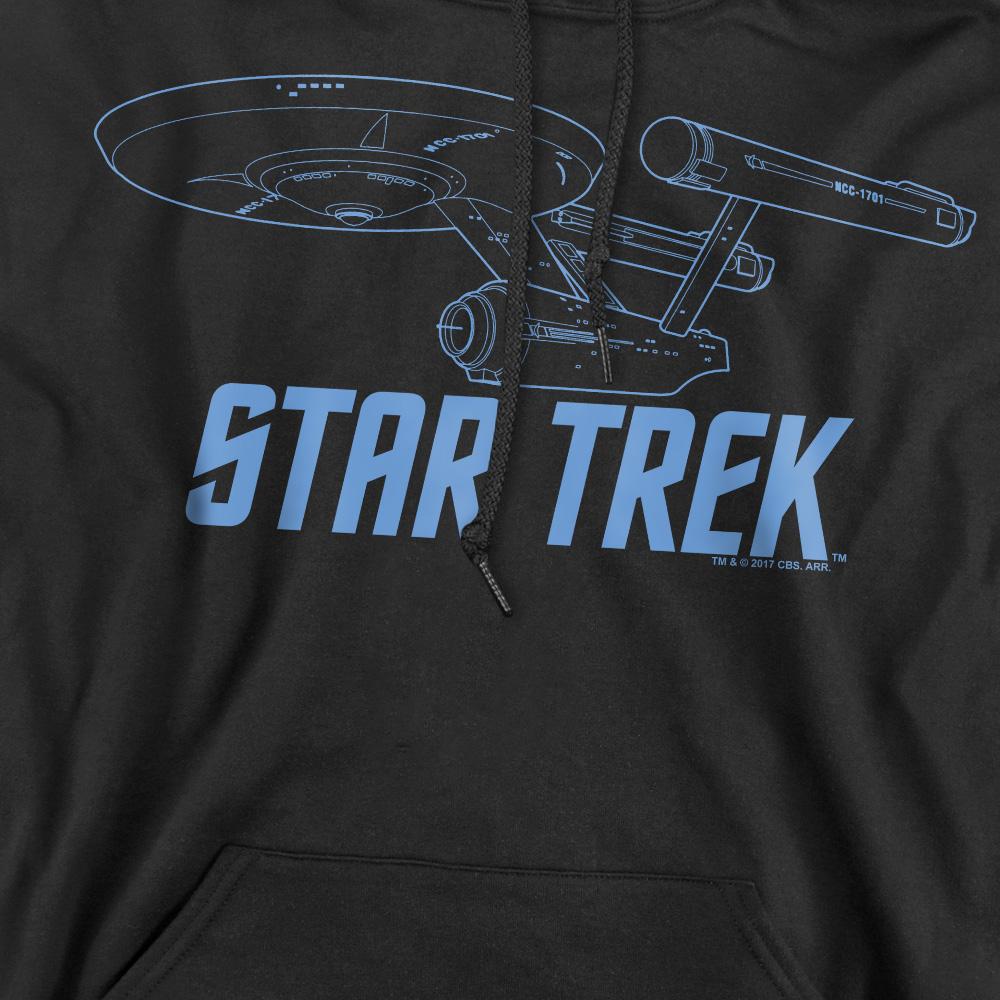 Star Trek Mens Enterprise Outline Hoodie