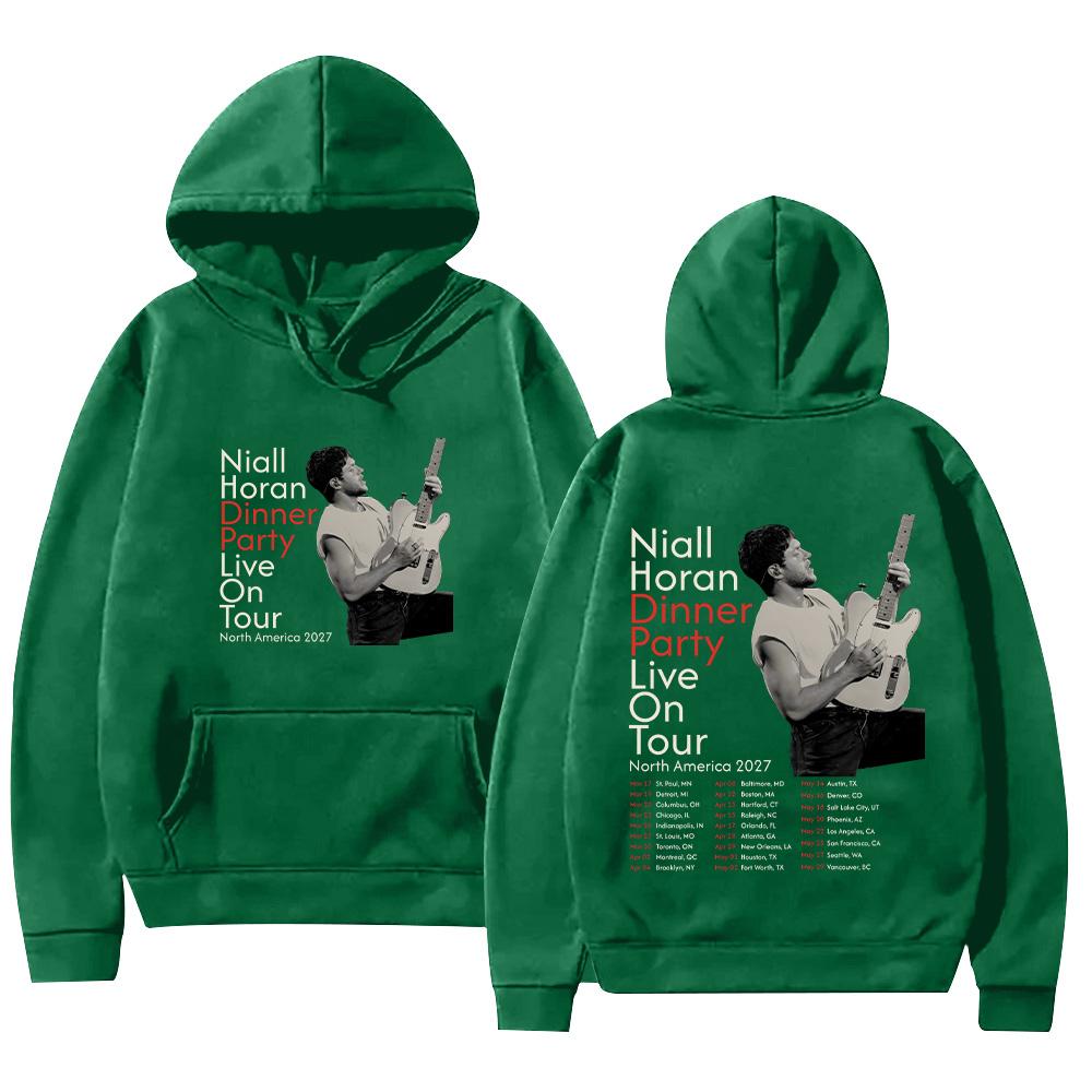 

Niall Horan Dinner Party Live tour North America 2027 hoodie Y2k High Street Sweatshirt Male Clothes Pullover unisex Streetwear XS темно-зеленого
