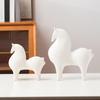 Animal Figurine, Ceramic Horse Statue Sculpture, Desk Decoration, Living Room Shelf Decor for