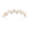 Sparkling Ceramic Floral Hair Accessory Wedding Headband Adorned With Rhinestones Pearls Practical Alloy Frame