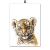 Giraffe Lion Elephant Animal Canvas Print Nursery Animal Nordic Wall Art Poster Picture Baby Children Room Christmas Home Decor