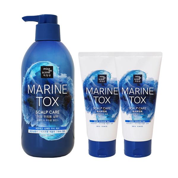 mise en scène Marine Tox Shampoo for Oily Scalp 700g + Treatment 300g x2