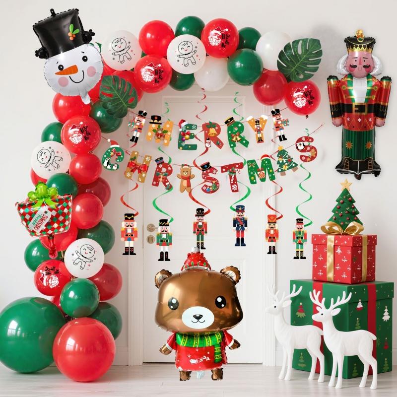 

Рождественское украшение из воздушных шаров Дед Мороз Олень Воздушный шар Спиральное подвесное украшение Воздушный шар с принтом на рождественскую тематику