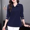 Women's Vintage Embroidery Elegant T-shirts Spring Autumn Fashion Casual Long Sleeve Loose Tops