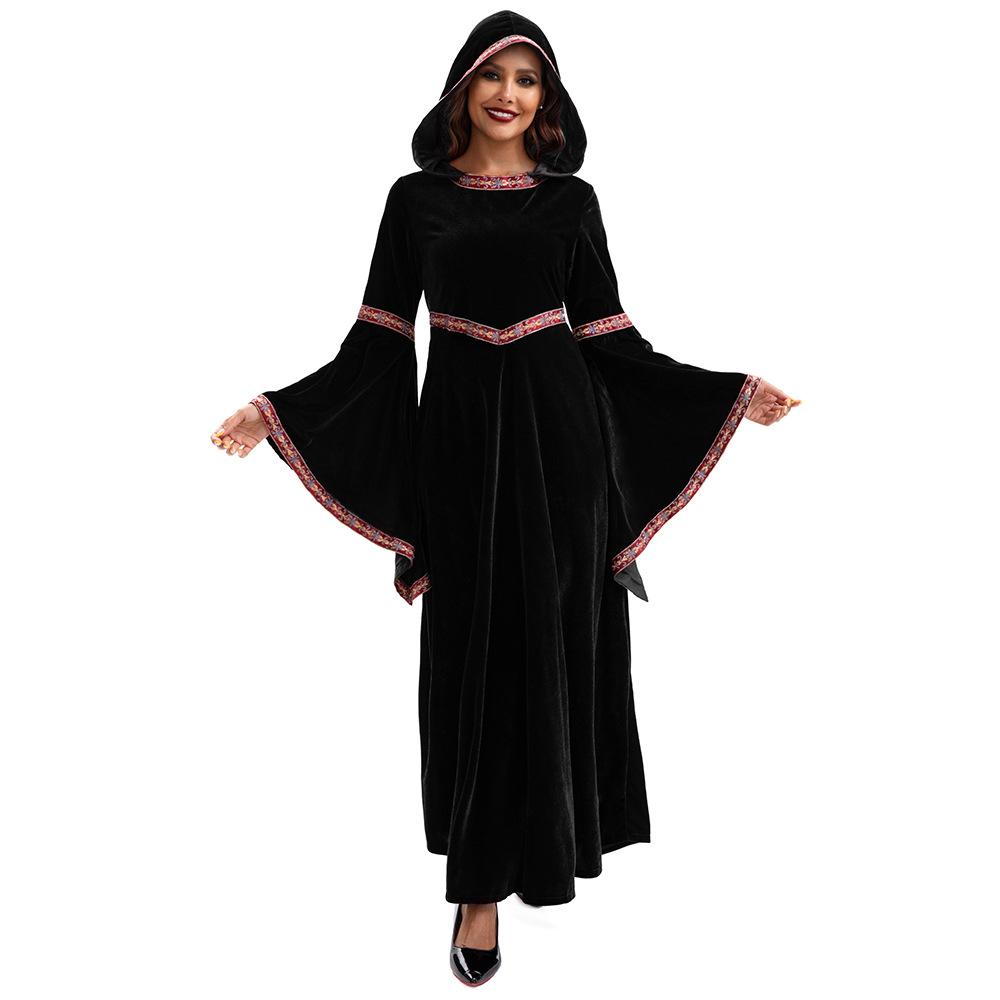 Cosplay Halloween Parent-Child Costume Girls Party Costume Adult European Medieval Burgundy Vampire