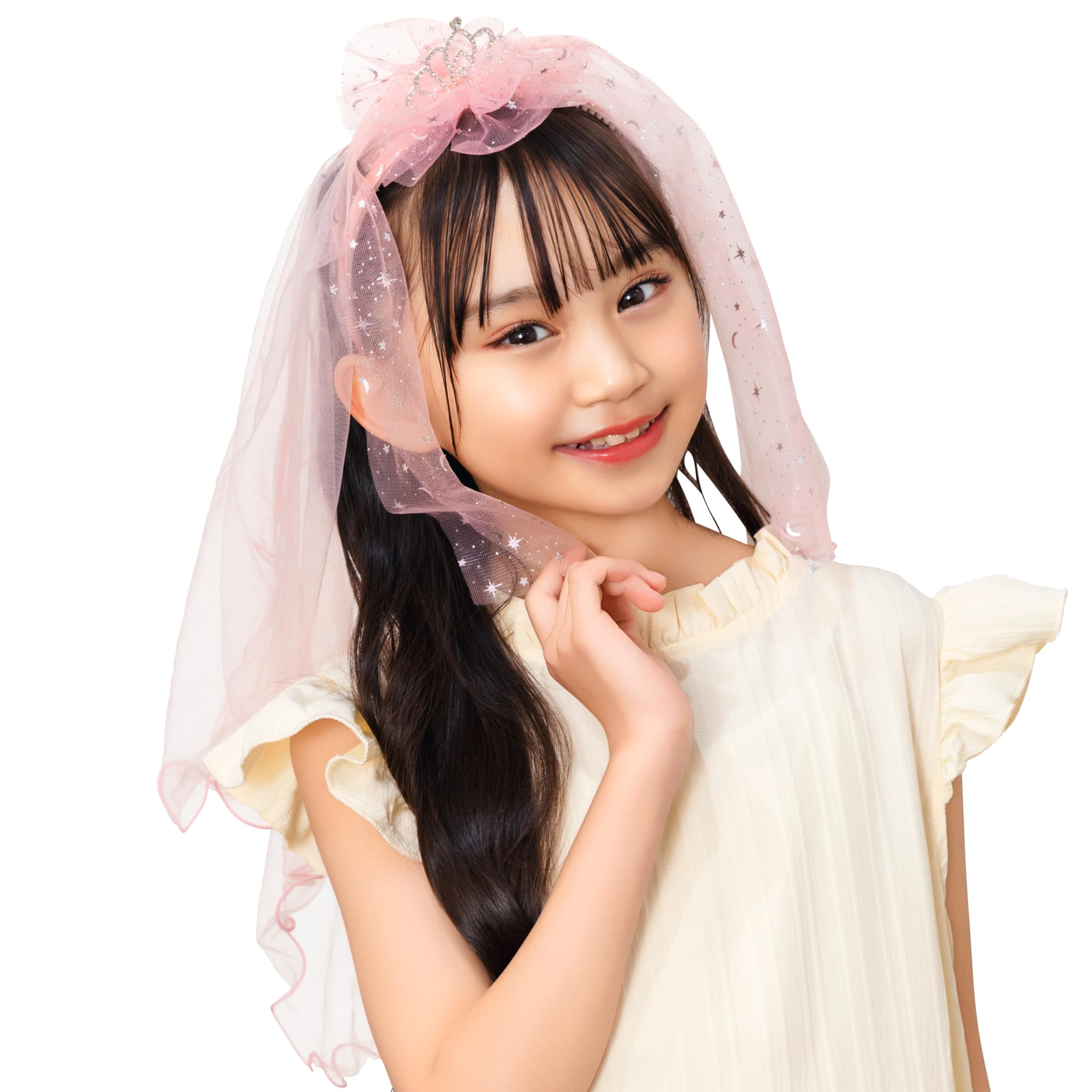 Clearstone Косплей Хэллоуин Луна Звезда Тиара Ободок для Детей, Унисекс, Розовый