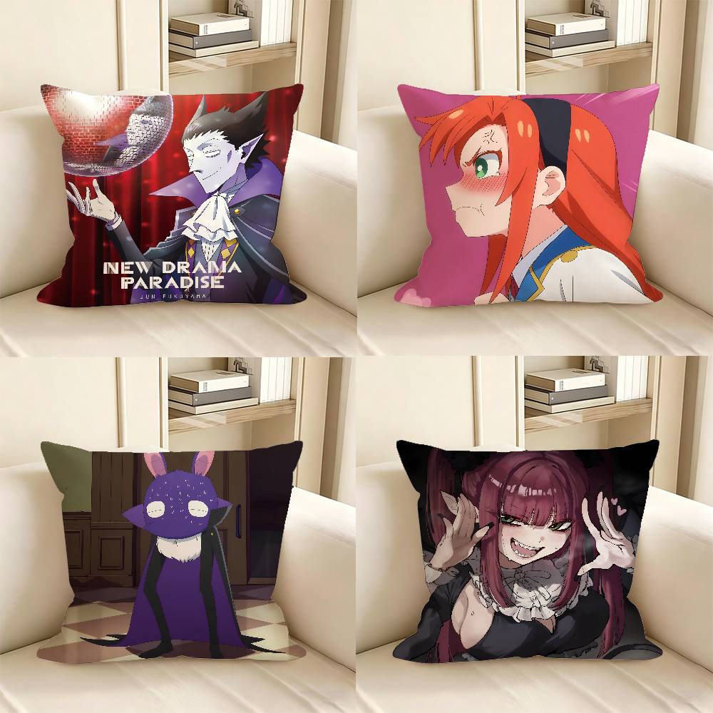 1pc The Vampire Dies In No Time Pillow Case Fashion Square Pillowcase Bedroom Sofa Room Ins Decoration Leisure