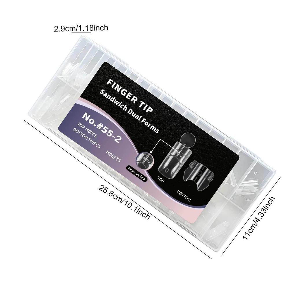 French Manicure Extension Mold Frosted Inner Layer/glossy Outer Layer Paint-free Snap-on Design Built-in C-shaped Curve Professional Nail Shaping Tool