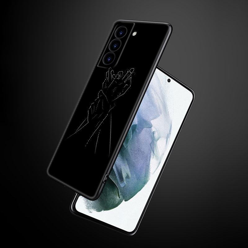 Simple Line Art Phone Case For Samsung Galaxy S22 Pro S21 S20 Ultra FE S10 Lite 5G S10E S9 S8 Plus Soft TPU Black Cover