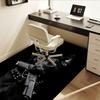 Black Dog Chair Mat: Office Carpet, Oversized Rug for Home Decor, Sofa Mat, Desk Protector, Gift Idea for Any Room