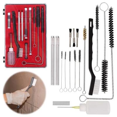 17/23Pcs Airbrush Spray Nozzle Cleaning Brush Set Airbrush Repair Storage Case Pneumatic Paint Sprayer Clean Kit