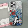 Luxury Black Cat  Flower Phone Cases Phone Case for Honor 400 200 Pro Magic 7 5 Lite X9a X9c X8a X8b Shell Silicone Back Cover