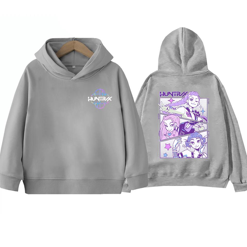 KPop Demon Hunter Rumi Derpy Cartoon Girls Boy Hooded Sweatshirt Warm Children's Korean Wave Fashion Casual Tops Casual Clothing