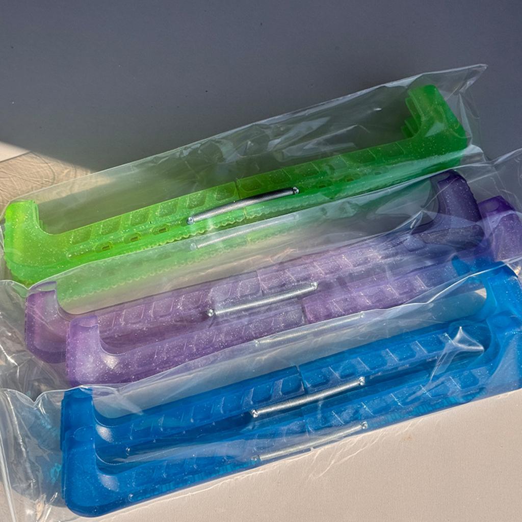 Figure Skating Blade Cover Adjustable Crystal Jelly Color Blades Guards Heavy-Duty PVC Protectors for Hockey & Figure Skates