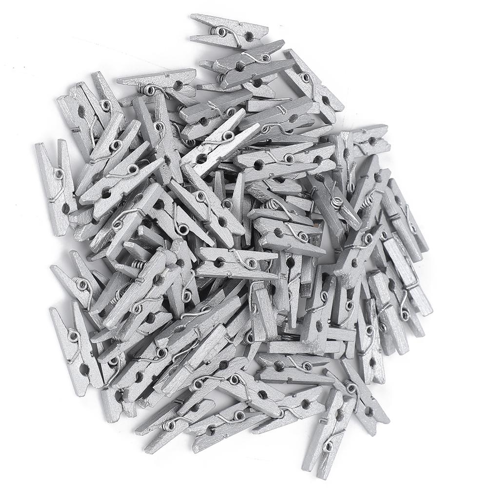 300pcs Mini Wooden Decoration Clips Pegs Clothespin for Photo Paper Scrapbooking Home Office
