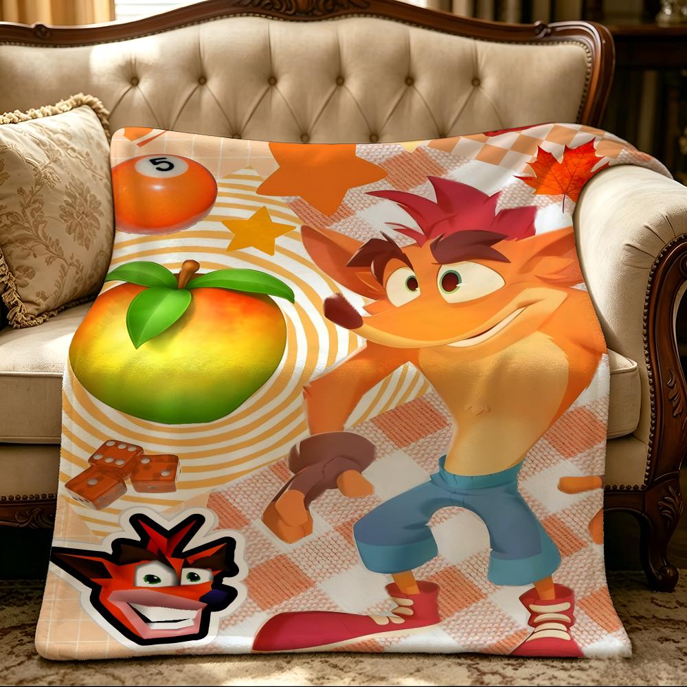 game C-Crash Bandicoot-T Throw Thick Comfort Flannel Quilt, Multi-scene Use Indoor Outdoor Daily Nap