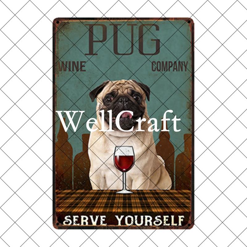 [ WellCraft ] Pet Friend Pug Boxer Dog Life Rules Tin Bath Soap  Metal Signs Posters Vintage Wall Plaque Custom Pub Decor WX-29