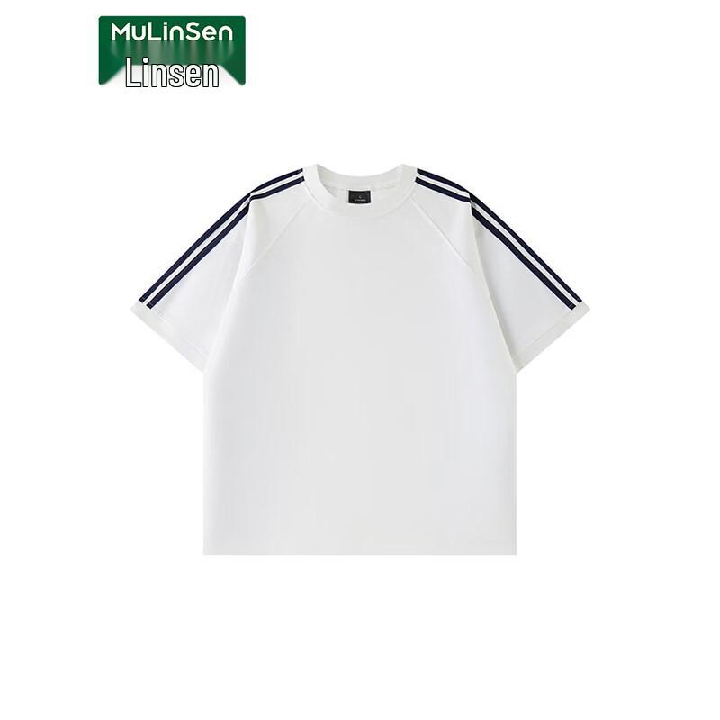 MULINSEN Women s Heavyweight Cotton Short Sleeve T-shirt 3XL белый