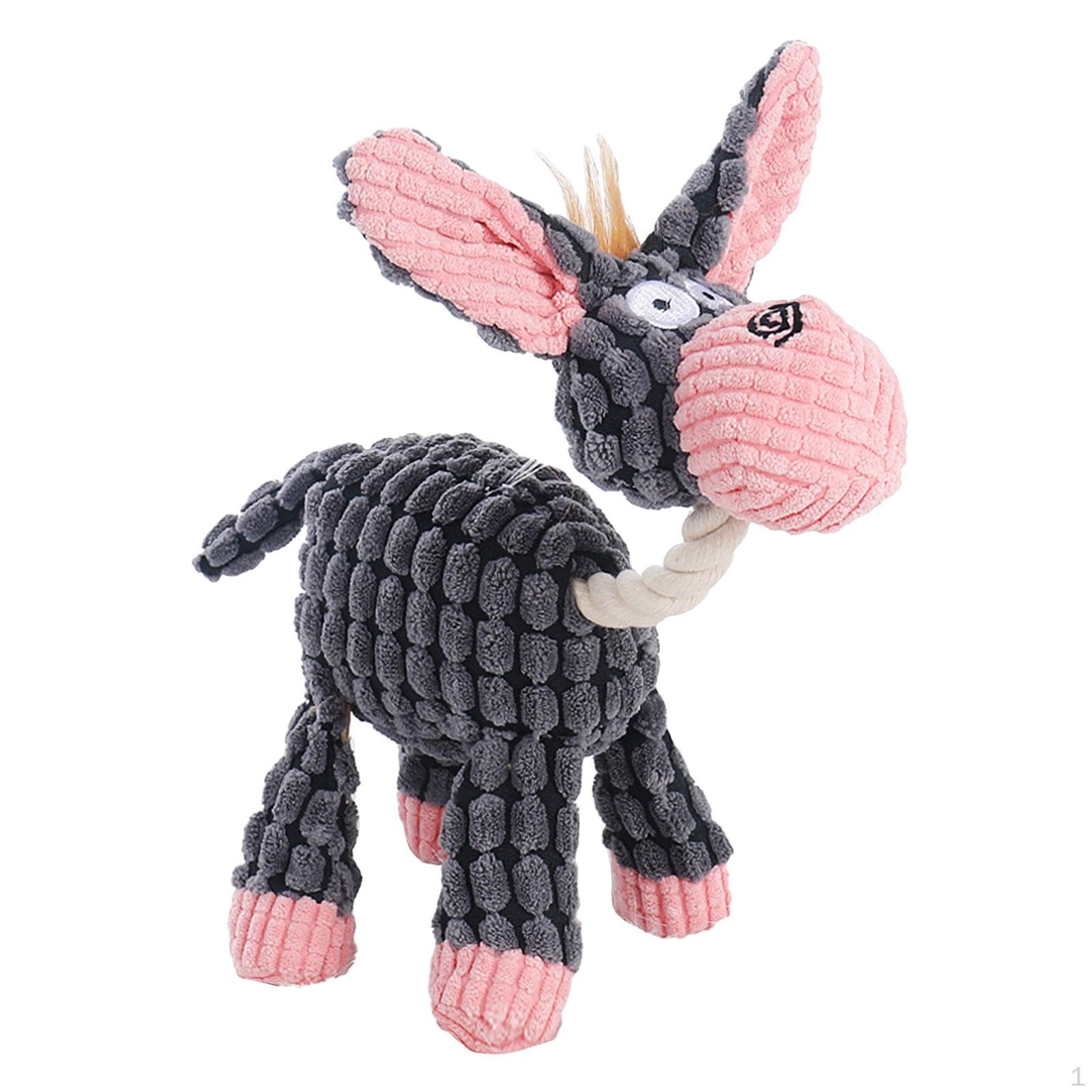 

Dog Squeaky Plush Toy Interactive Bite Resistant Tough with Squeaker Sound Chewing for Breed Pink