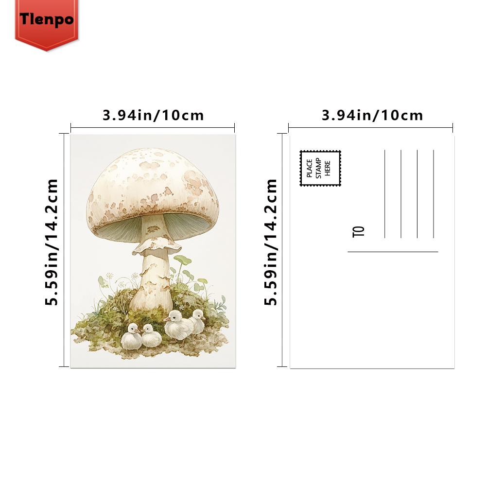 32pcs, Vintage Mushroom Postcards, Plant Art, Greeting Cards, DIY Postcards, Decorations, Collectible and Giftable