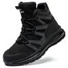 Men Women Steel Toe Safety Shoes Rotating Push Button Puncture Proof Work Sneakers Breathable Anti-smash Anti-stab Construction Security Shoes
