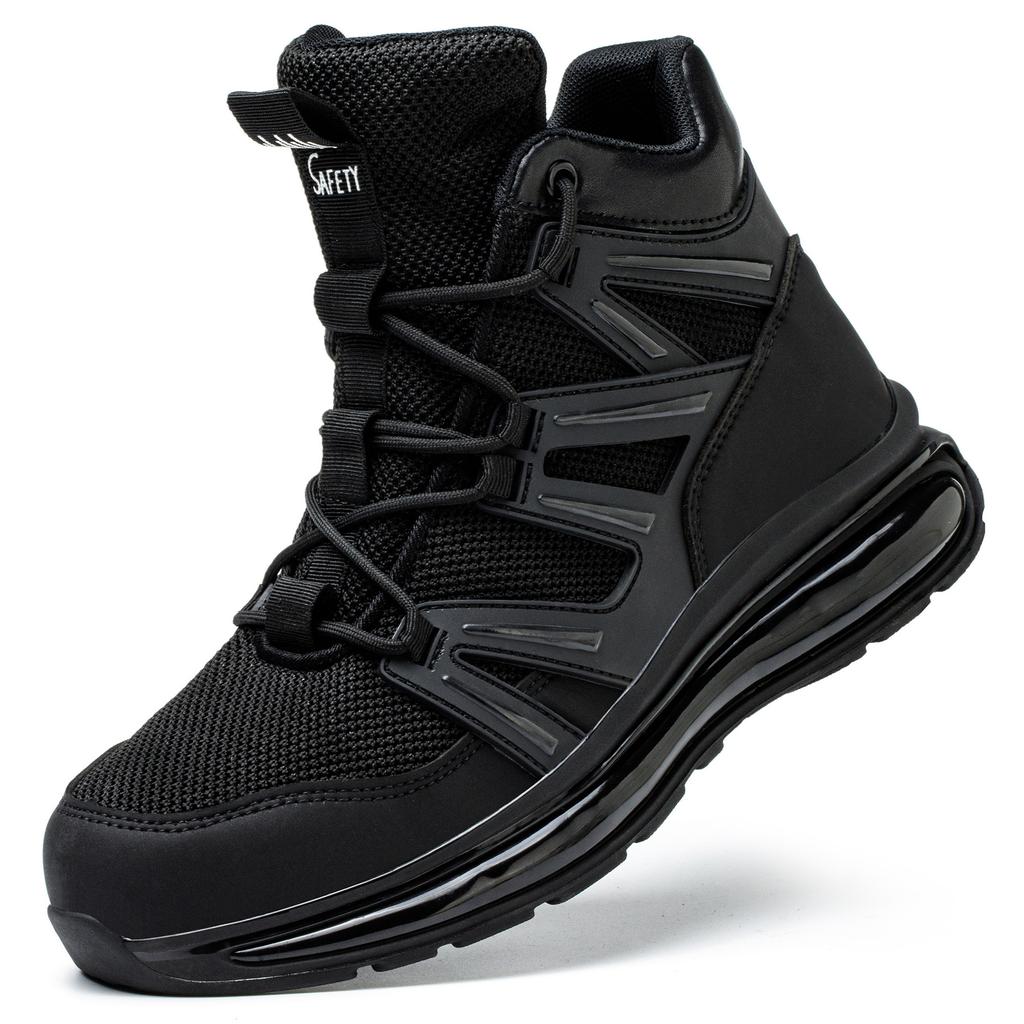 Men Women Steel Toe Safety Shoes Rotating Push Button Puncture Proof Work Sneakers Breathable Anti-smash Anti-stab Construction Security Shoes