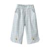 Girls' Summer Cropped Pants Rustic Style Floral Embroidery Casual Pants Breathable Pants for Baby Girls