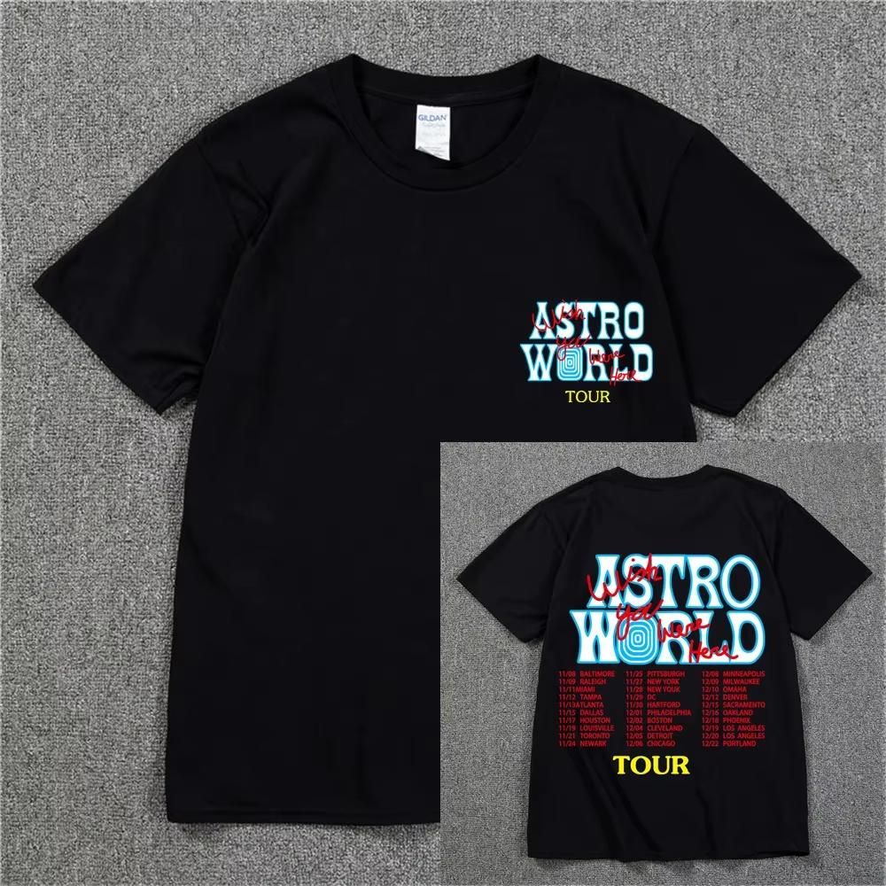 

New Summer Hip Hop T Shirt Unisex Women Cactus Jack Harajuku TShirts WISH YOU WERE HERE Letter Print Tee Tops Fashion Streetwear XL