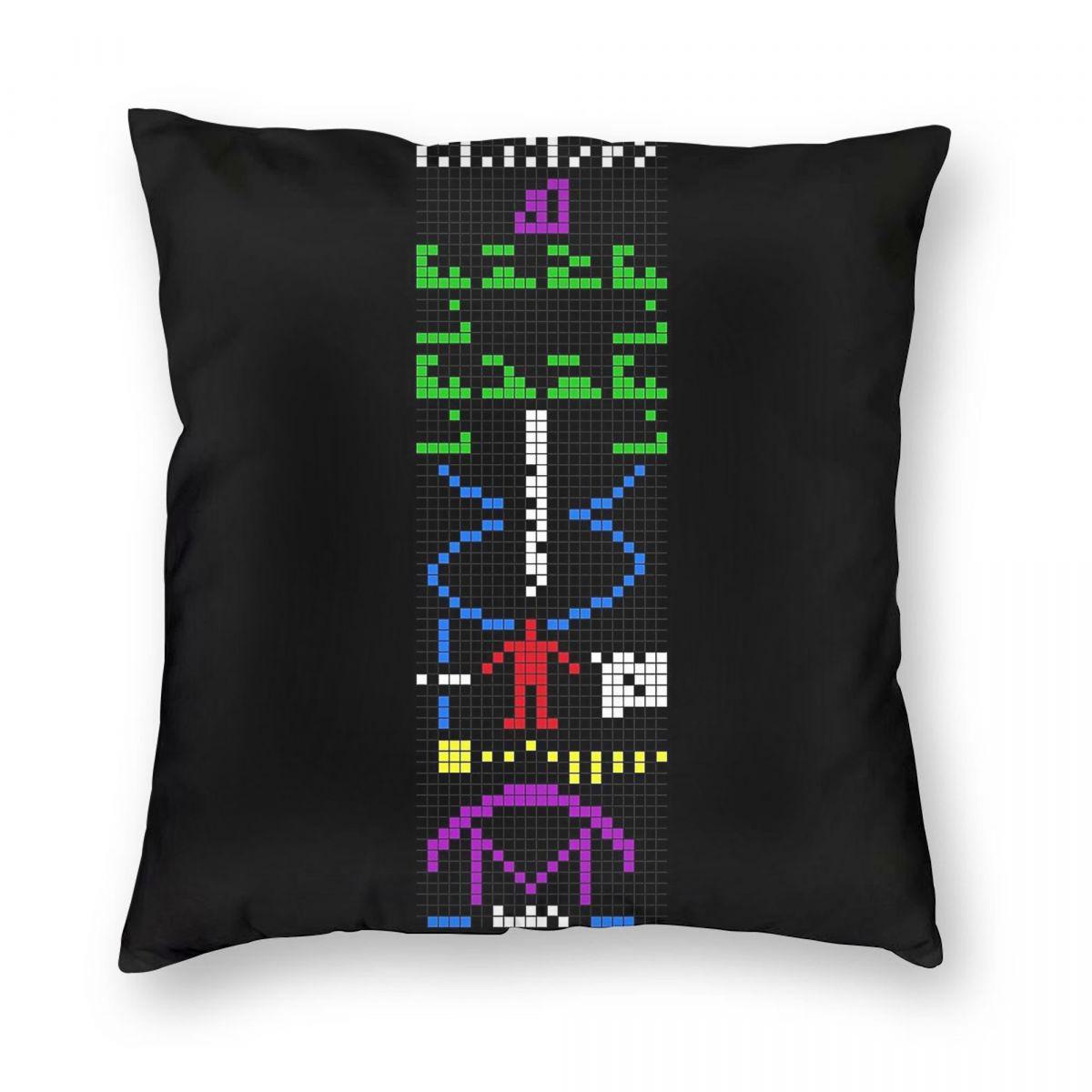 Arecibo Message Radio Square Pillowcase Polyester Linen Velvet Pattern Zip Decor Pillow Case Car Cushion Cover 30x30cm
