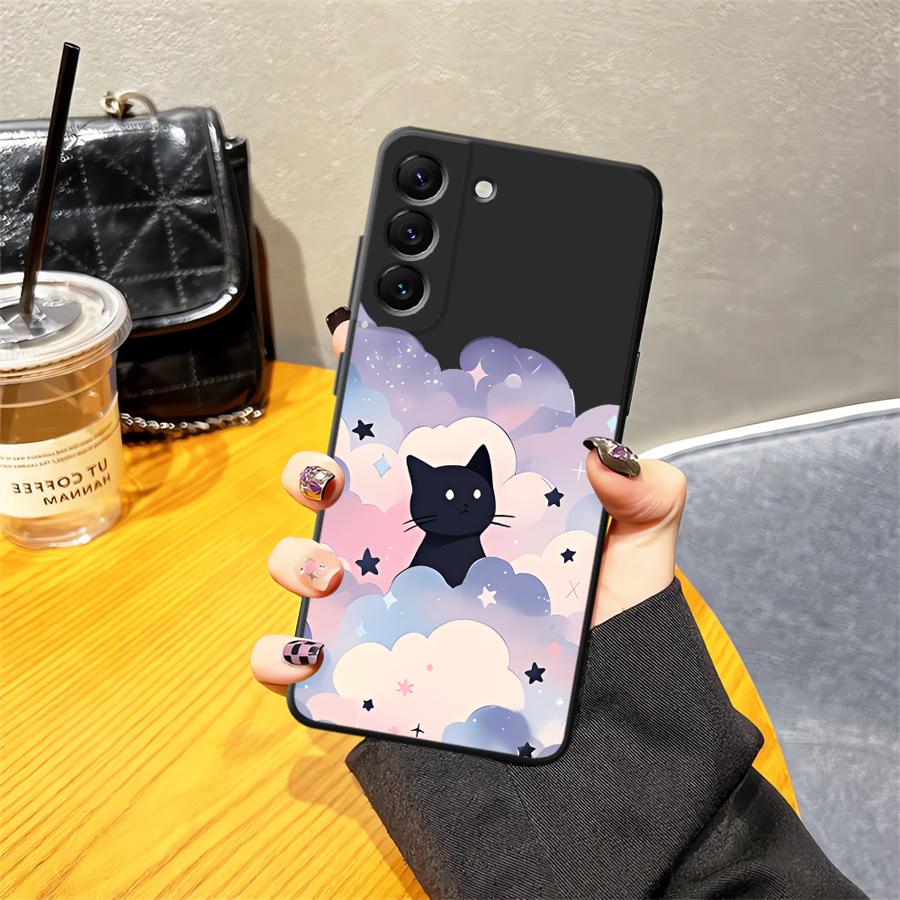 Black Cat Starry Night Case for Samsung Galaxy A52 A06 A23 A25 A53 A57 A55 A05 A73 A37 A12 Phone Cover A13 A70 A51 A50 A36 A16