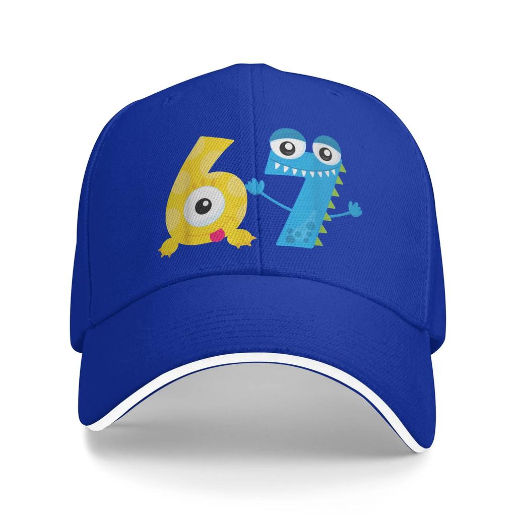 Bruh Six Seven Monsters Baseball Caps Hip Hop Funny Brainrot Meme Sandwich Cap Unisex Style Adjustable Dad Hat Outdoor