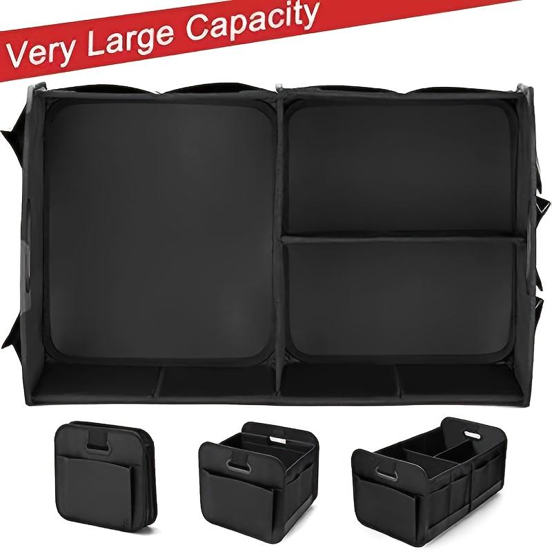 A car trunk storage box, featuring reinforced handles and multiple compartments, collapsible design,made from 600D Oxford fabric