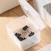 Small Clear Storage Box Transparent Stackable Small Plastic Organizer with Hinged Lid for Office Tape Notes