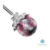 Sea Drop Kanzashi Hairpin with Luminous Firefly Glass, Dragonfly Bead, Pink 14mm, Glow-in-the-Dark, Silver, Single Prong, Japanese Hair Accessory for