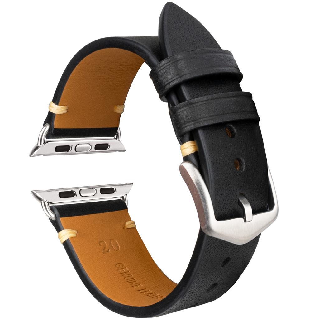 Frosted Brown Genuine Leather Watch Strap Replacement for Apple Watch Series 7 8 SE Custom Wristband Replacement Accessory
