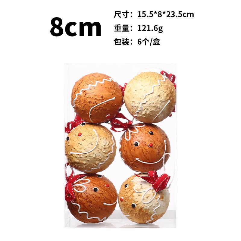 8cm 6pcs Bulk Foam Christmas Ball Ornaments Set, Festive Tree Hanging Decor, Home Party Supplies, Family Holiday Gifts