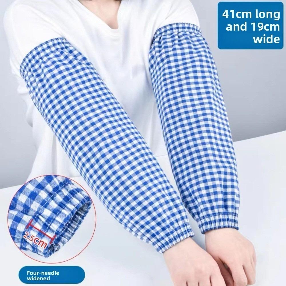 Nueva Funda de Brazo Antifouling Cuadros Lavable Protector de Brazo Resistente al Desgaste Elástica Guardia de Brazo Protección Laboral