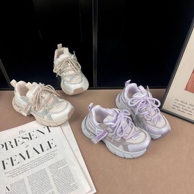 Frühling 2026 Kinder Dad Sneaker: Rutschfeste, atmungsaktive Sportschuhe aus Mesh für Mädchen