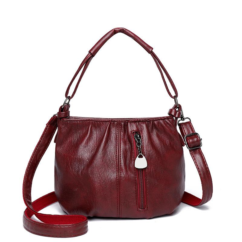 Women's handbag 2025 new light luxury European and American fashion retro bag single shoulder multi-layer folds mobile phone messenger bag