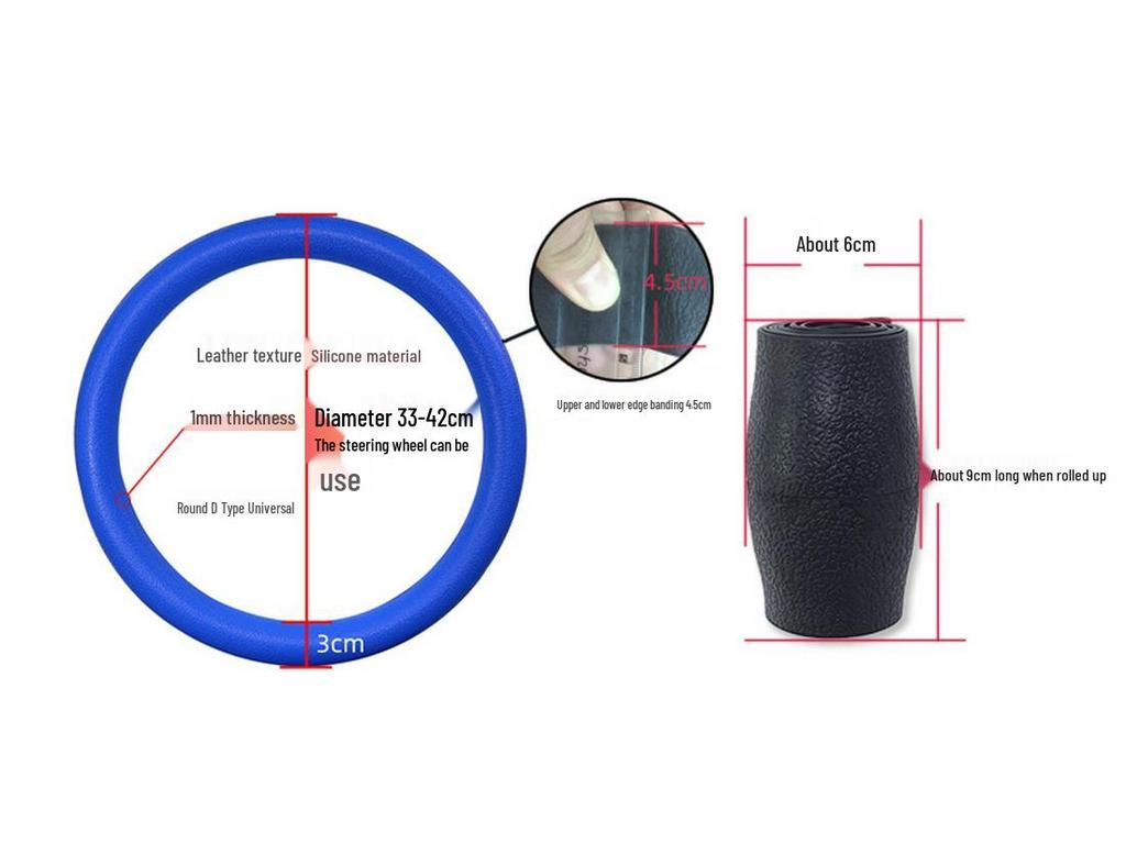 Universal Silicone Steering Wheel Cover - Fashionable, Sweat-Absorbent, Non-Slip, Thin & Soft, Fits All Seasons