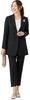 Washable Suit for Women Long Tailored Jacket Tapered Pants Set Stretch Elastic Waistband Plus Sizes Available Business Wear Black Size 9 [Addrouge] -