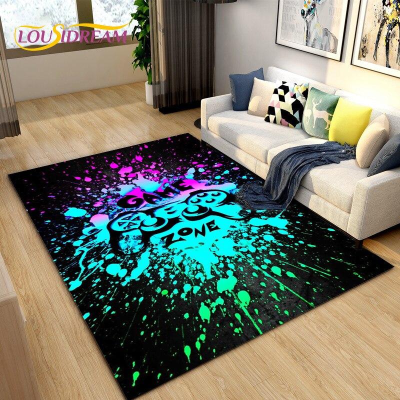 Cartoon Gamer Game Controller Bereich Teppich groß, Teppiche Teppich für Wohnzimmer Kinderzimmer, Kinder spielen Crawl rutschfeste Bodenmatte Geschenk