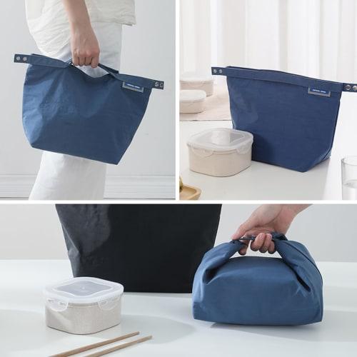 TRIWONDER Lunch Bag, Small, Plain, with Zipper, for Lunch Boxes (Blue)