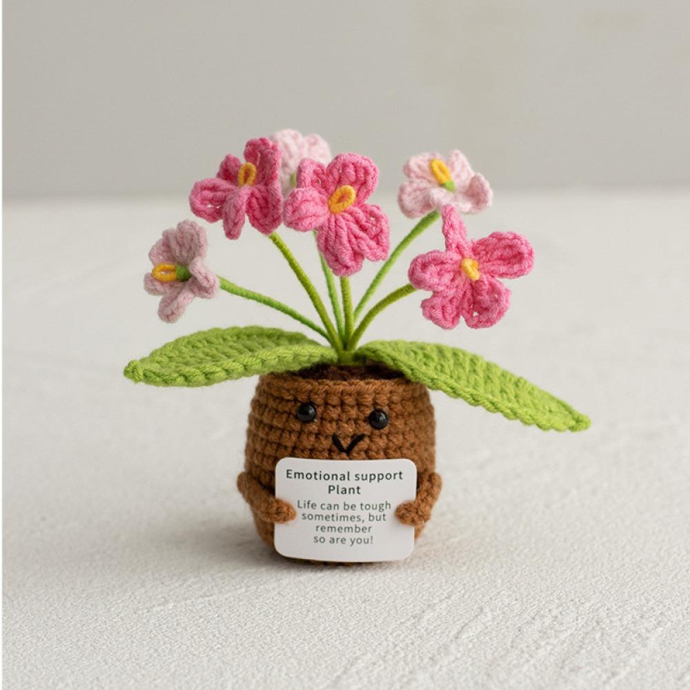 33 Styles Crochet potted tabletop Words of encouragement forget-me-not crochet orange convolia heart-warming ornament