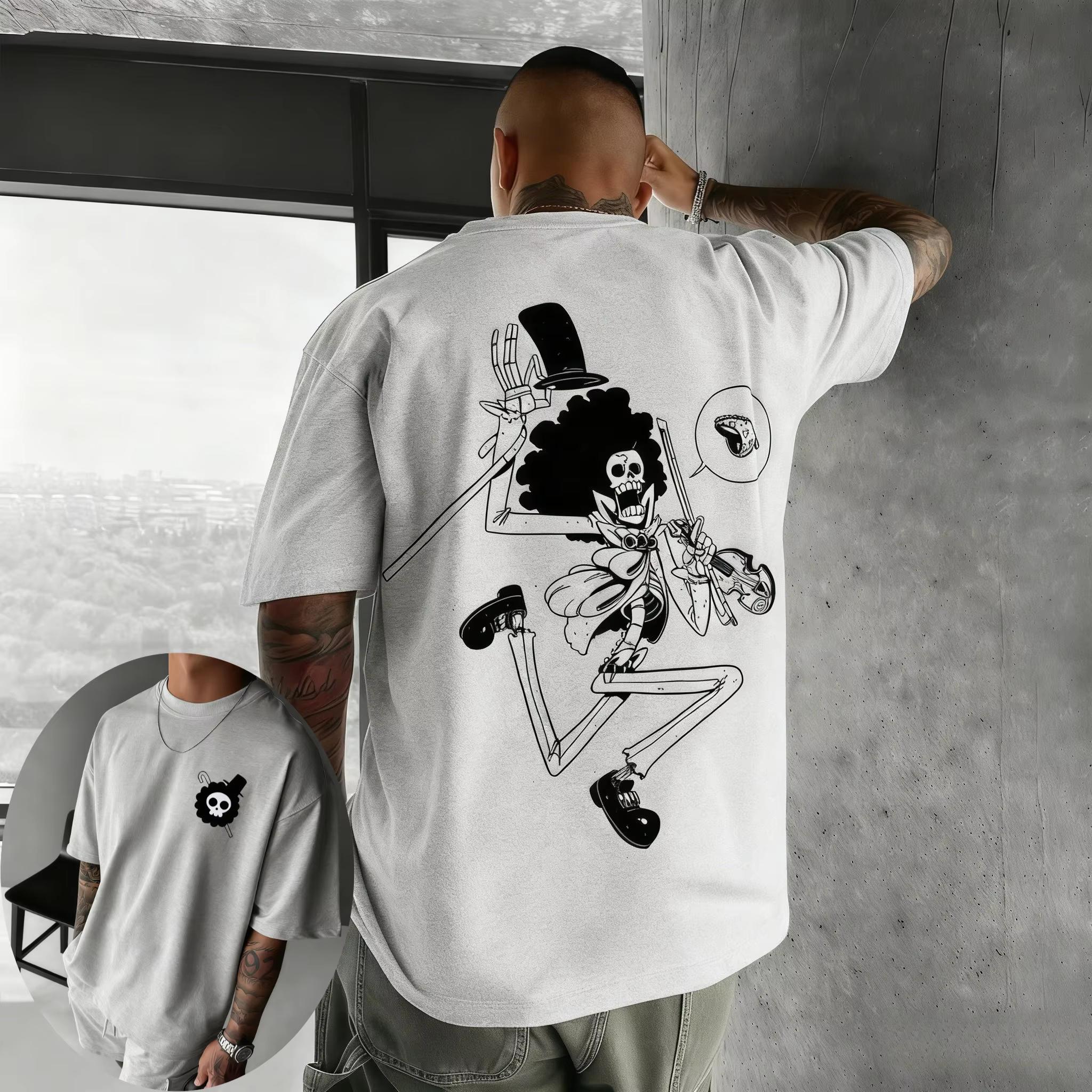 2026 new Sea Hero Mens and Womens TShirts Brook Anime Simple and Unconventional TShirts Short Sleeve S