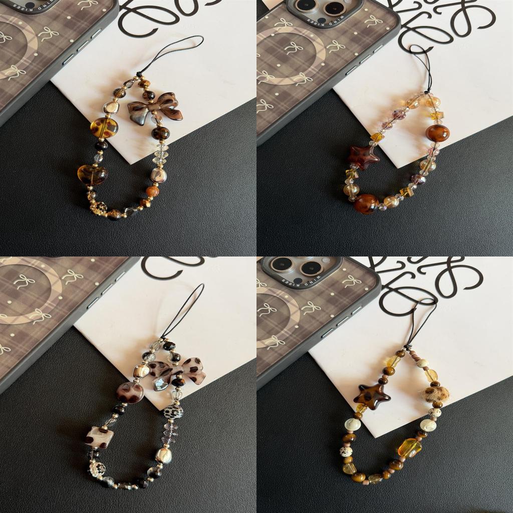 Leopard Print Phone Lanyard Pvc Handcrafted Keychain For Men Women