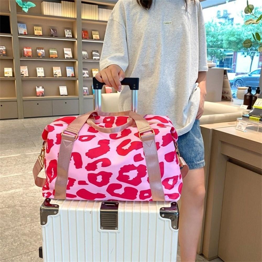 Large Capacity Gym Bag Leopard Print Shoulder Bag Spacious Handbag  Fitness Sports