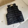 Winter European Knitted Splicing Waist Slim White Goose Down Short Down Vest Women's Down Jacket Vest