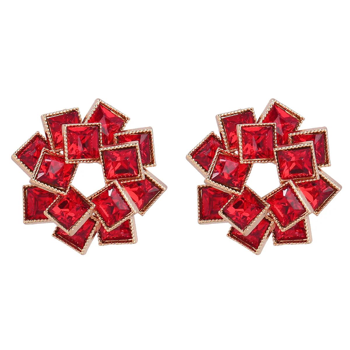 

Квадратные висячие серьги с водяной дрелью и ветряной мельницей для свадебных банкетных украшений красный